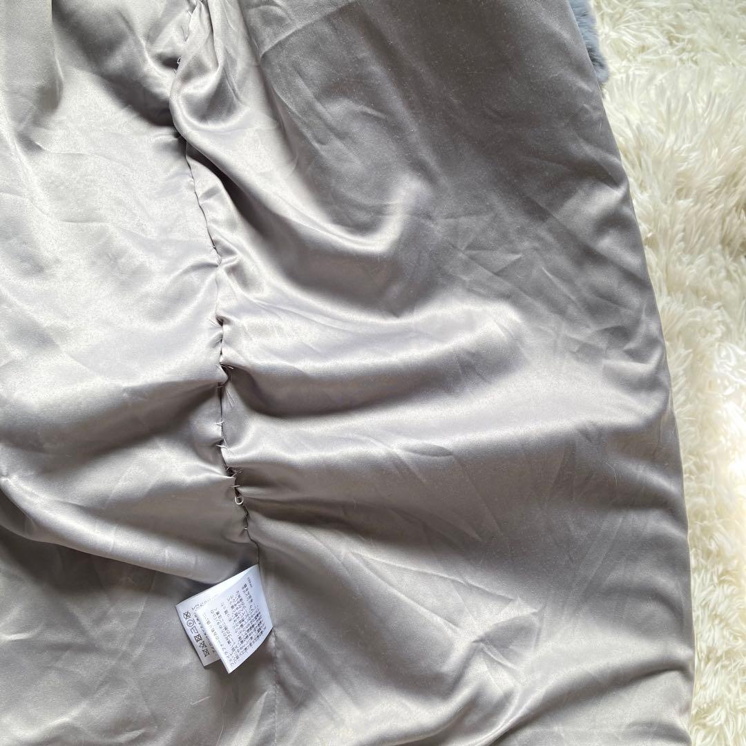 【美品】PAMEO POSE Mandarin Cocoon Coat ブルー