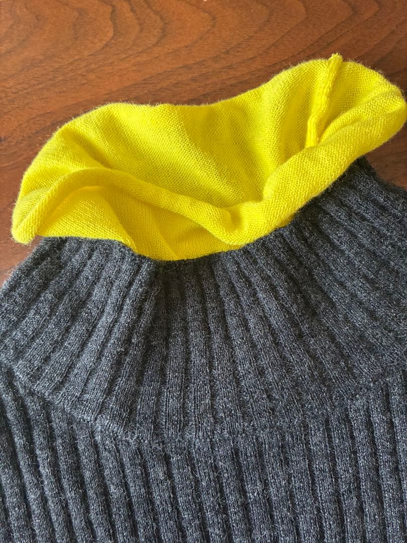 エンフォルド　HIGH-NECK RIB BI-COLOR PULLOVER