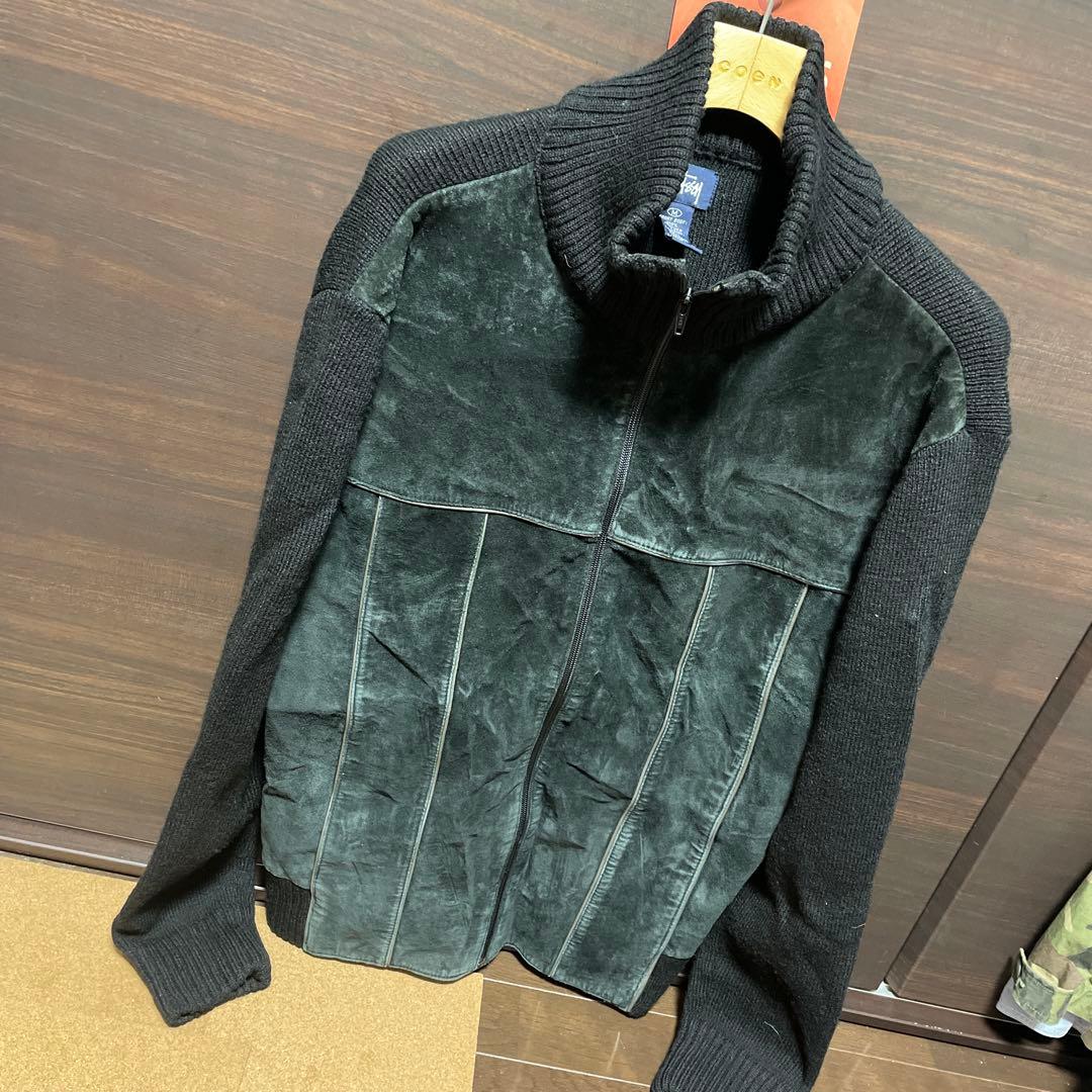 Stussy‼️ステューシー‼️ジップアップ ジャケット M 黒　　スウェード‼️レア