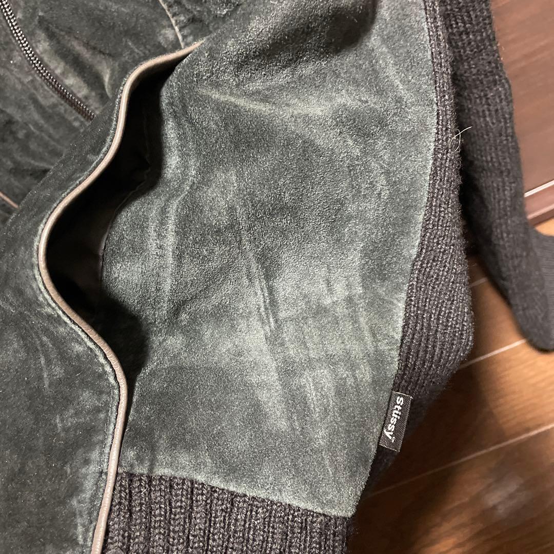 Stussy‼️ステューシー‼️ジップアップ ジャケット M 黒　　スウェード‼️レア