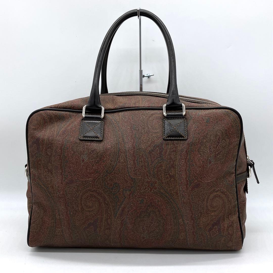 【ETRO】2wayバッグ　ボストンバッグ　ペイズリー柄　PVC ブラウン系
