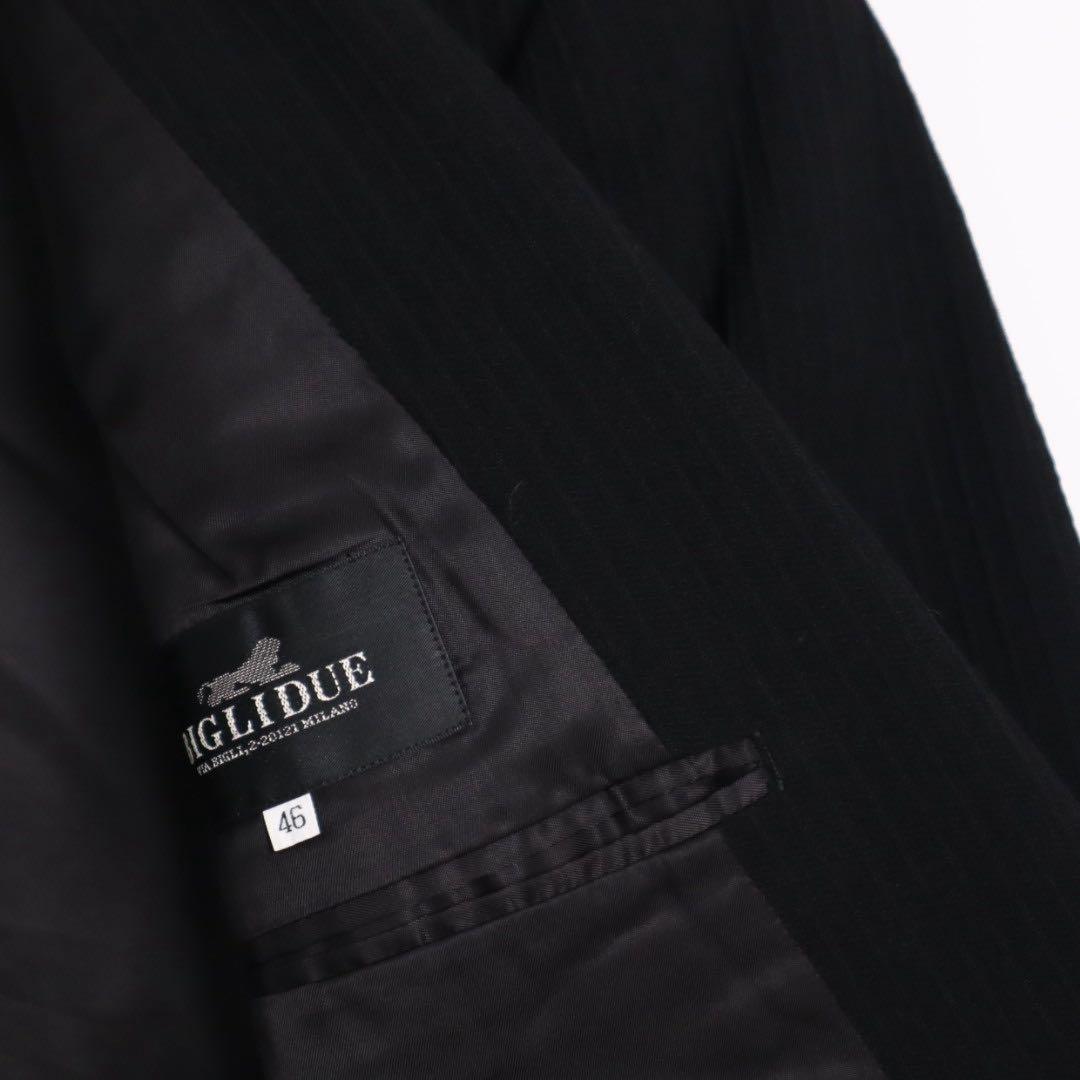 vintage 80s 90s ダブル ジャケット セットアップ ピンズ 黒
