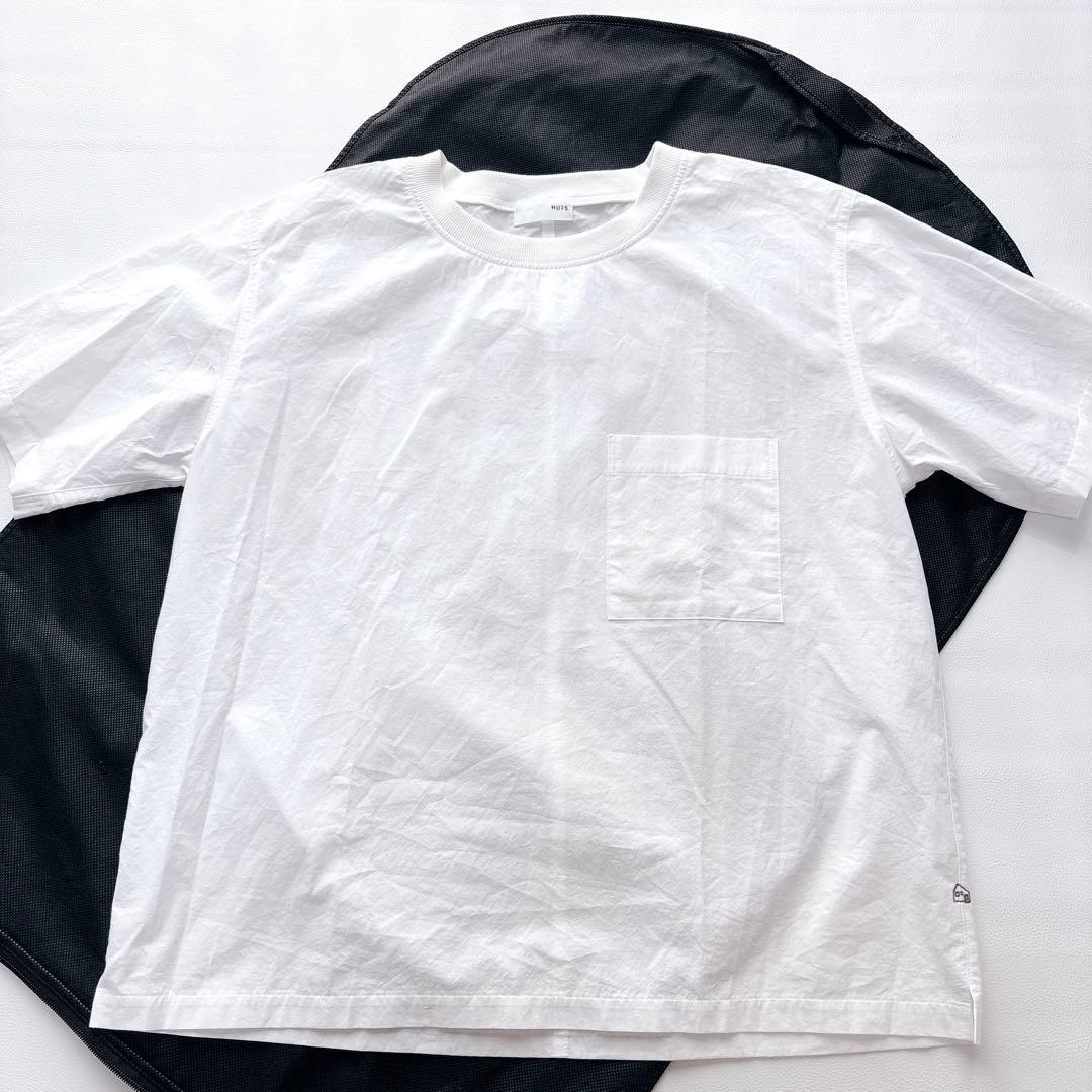 【HUIS ハウス】遠州織物 タイプライタークロス 半袖ポケット付 Tシャツ