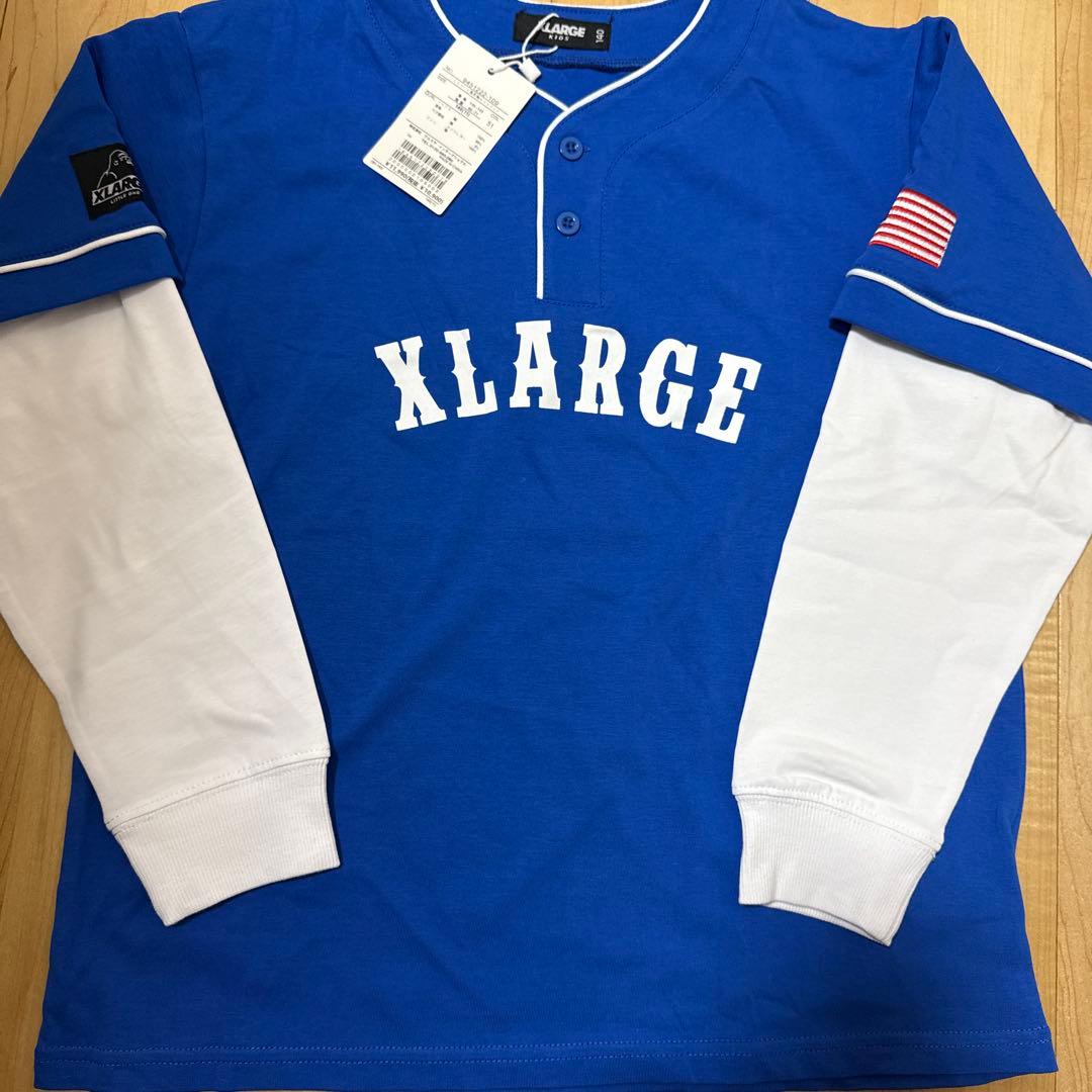新品未使用　XLARGE KIDS レイヤード風長袖セットアップ　140cm