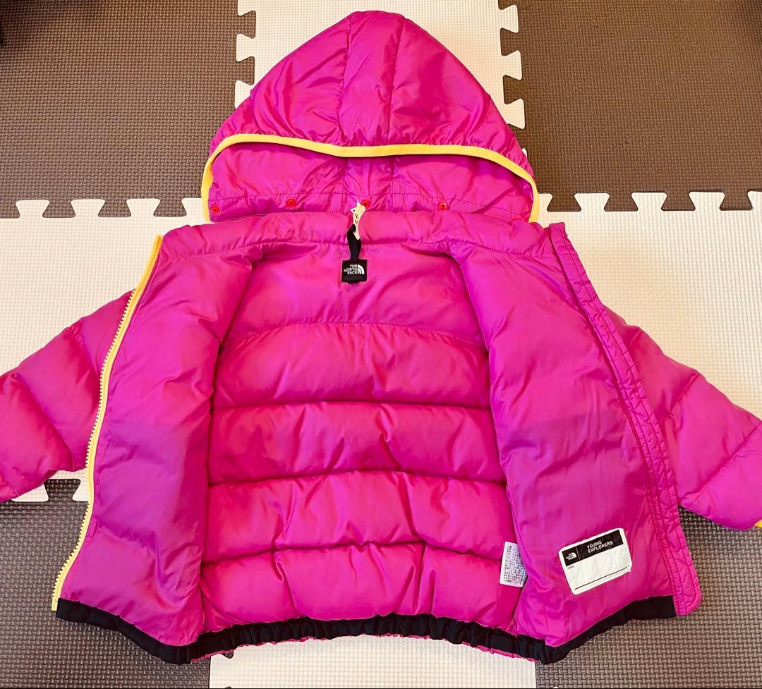 THE NORTH FACE ピンクダウンコート　90センチ　フード取り外し可