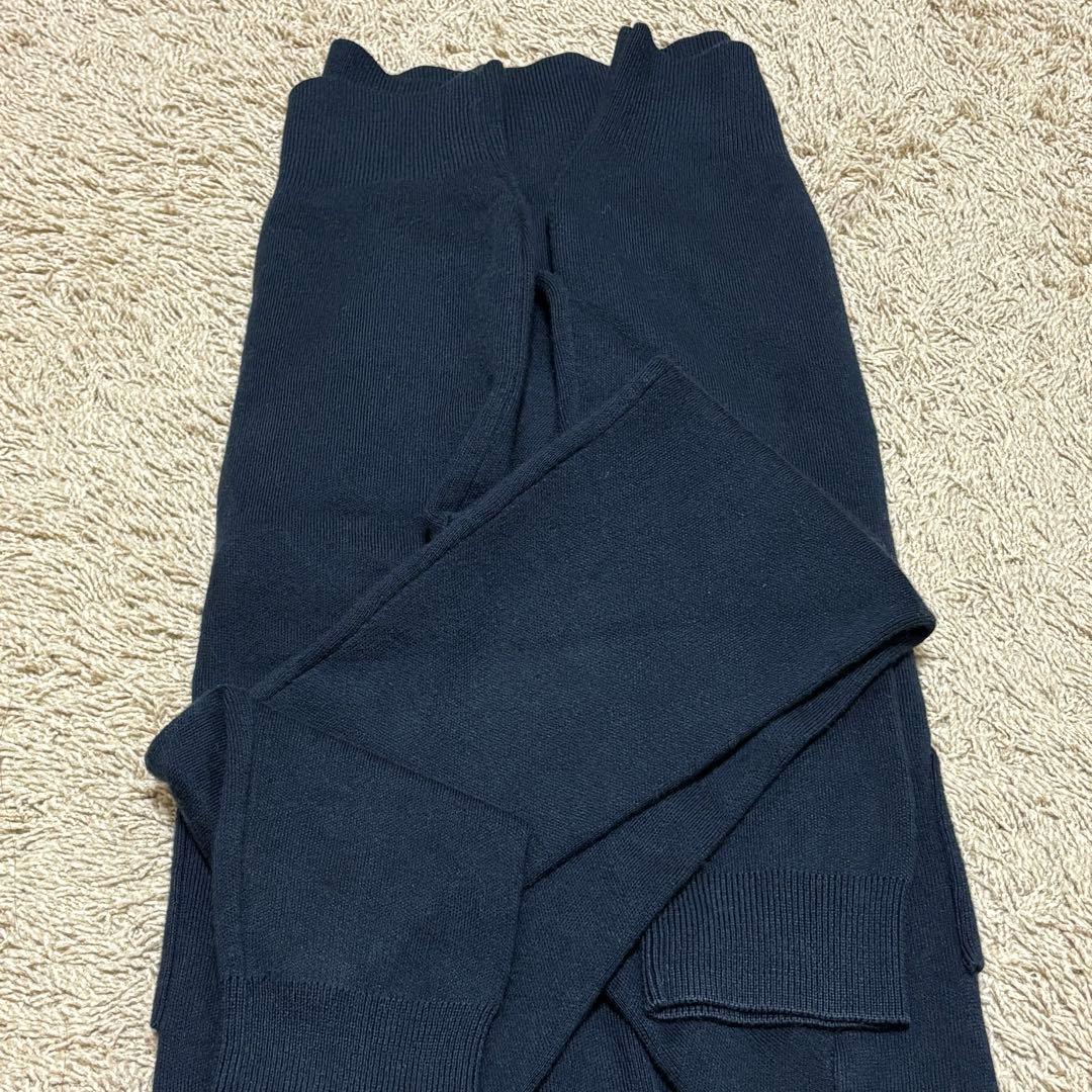 つーCABaN コットンカシミヤ クルーネックカーディガン　ネイビー