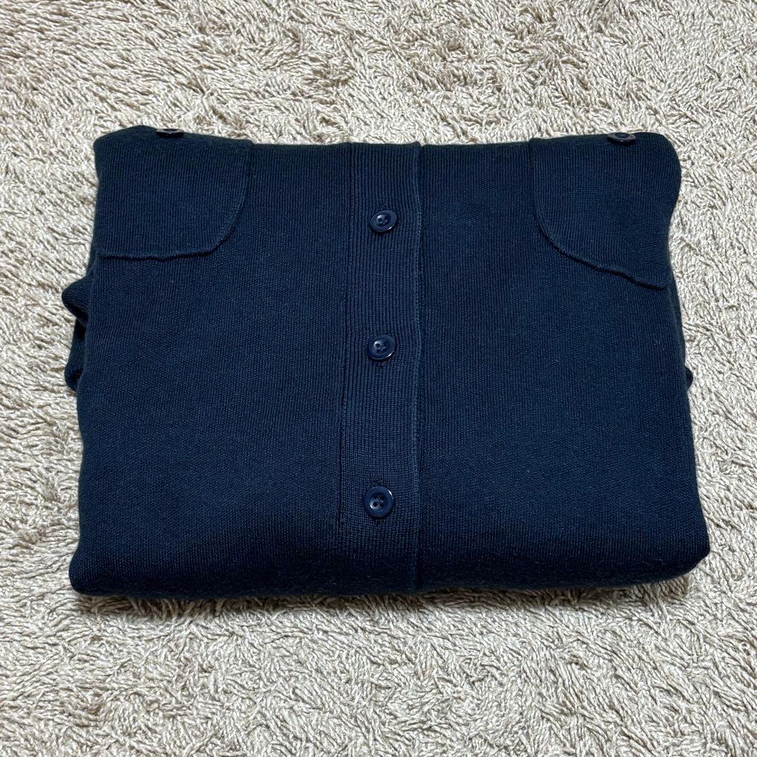 つーCABaN コットンカシミヤ クルーネックカーディガン　ネイビー