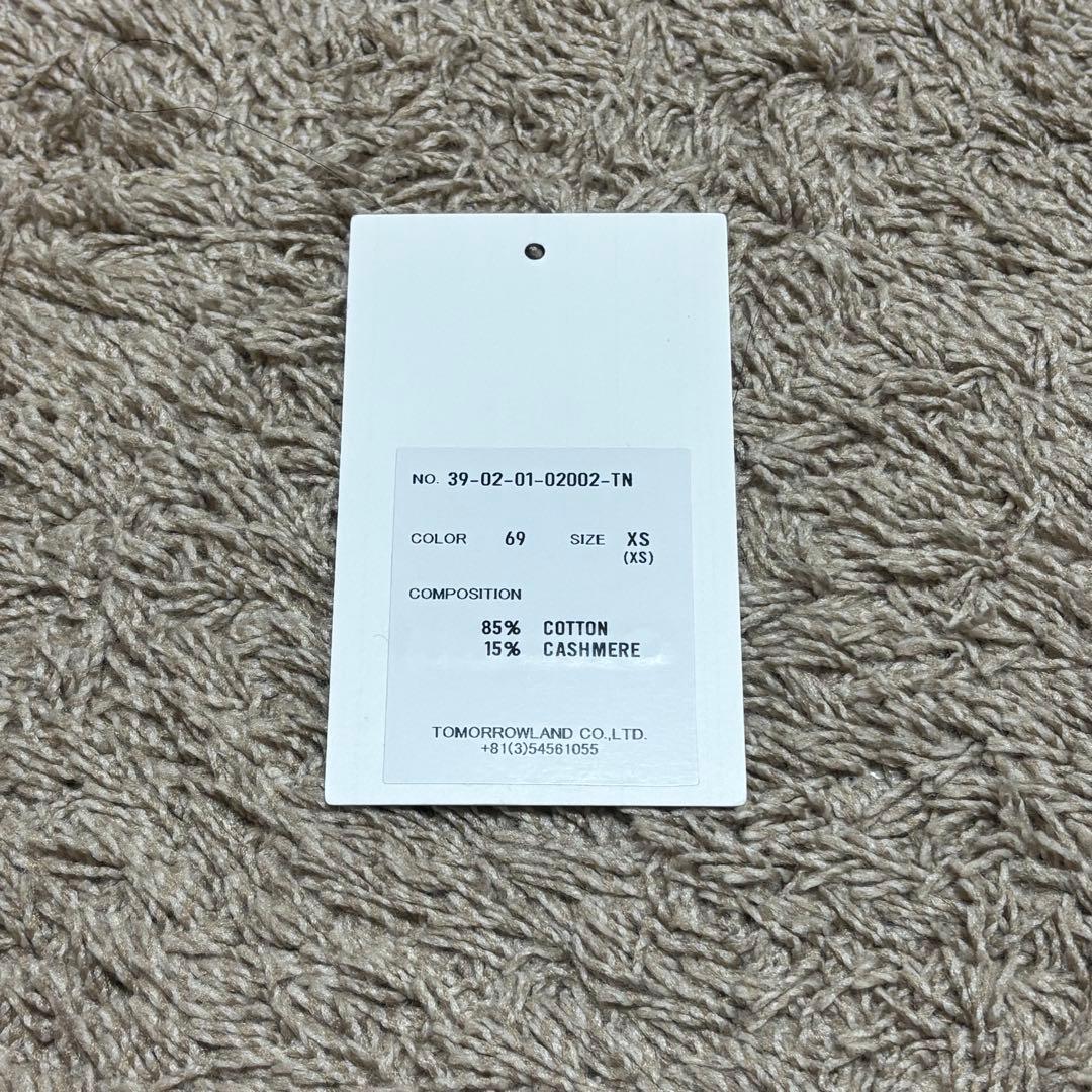 つーCABaN コットンカシミヤ クルーネックカーディガン　ネイビー