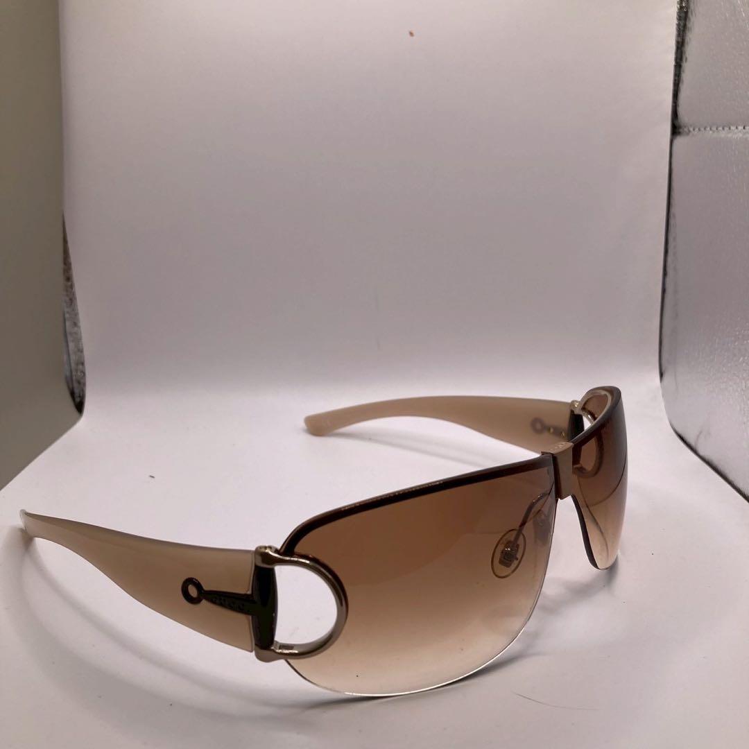 希少　GUCCI ホースビット　サングラス　y2k グッチ　ブラウン　ハーフリム