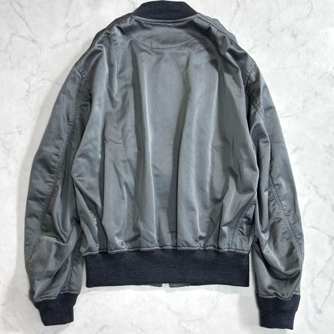 イレーヴ シルク混サテン MA-1 ボンバー グレー size5 日本製 un0
