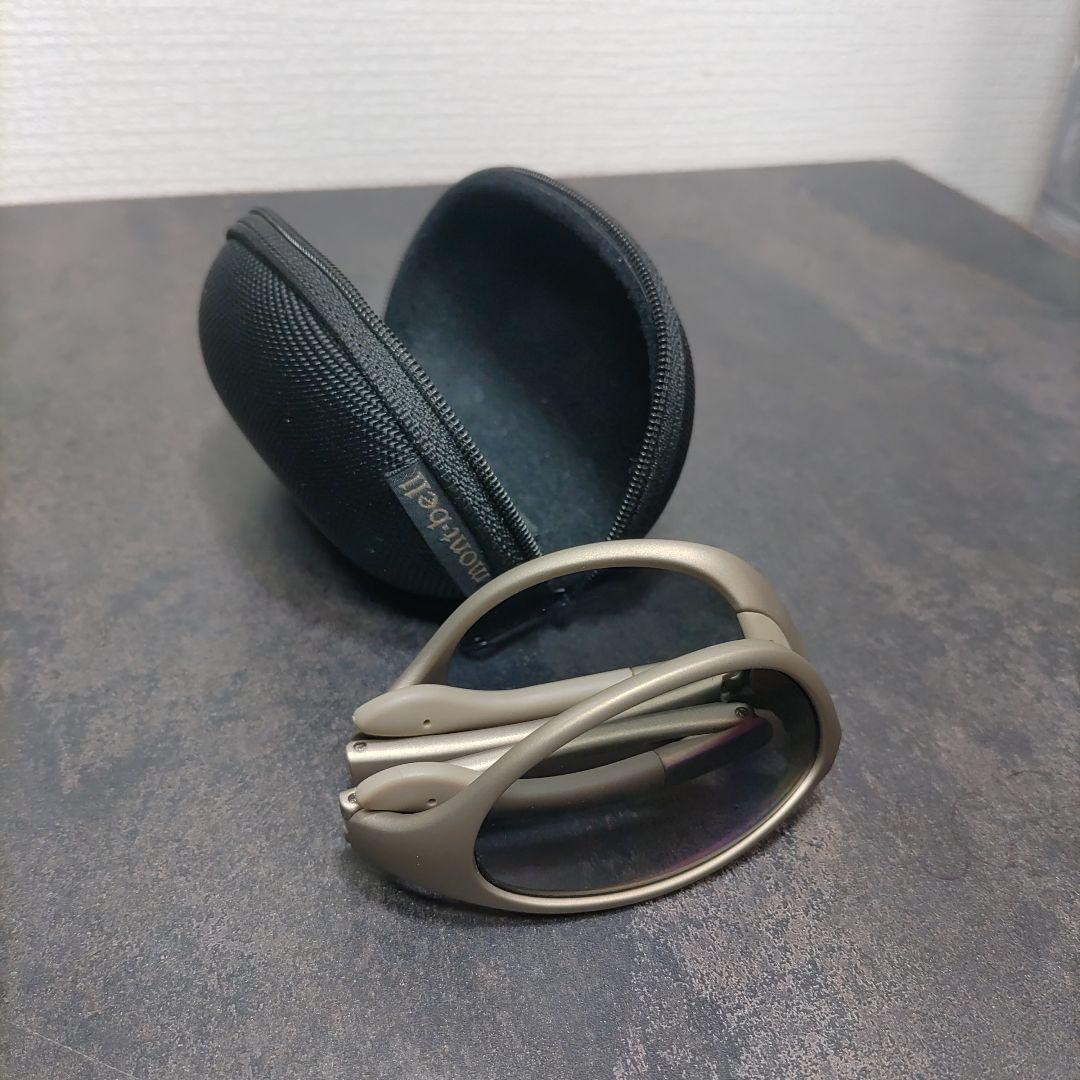 美品　モンベル トレッキンググラスサングラス ライトグレー シルバー