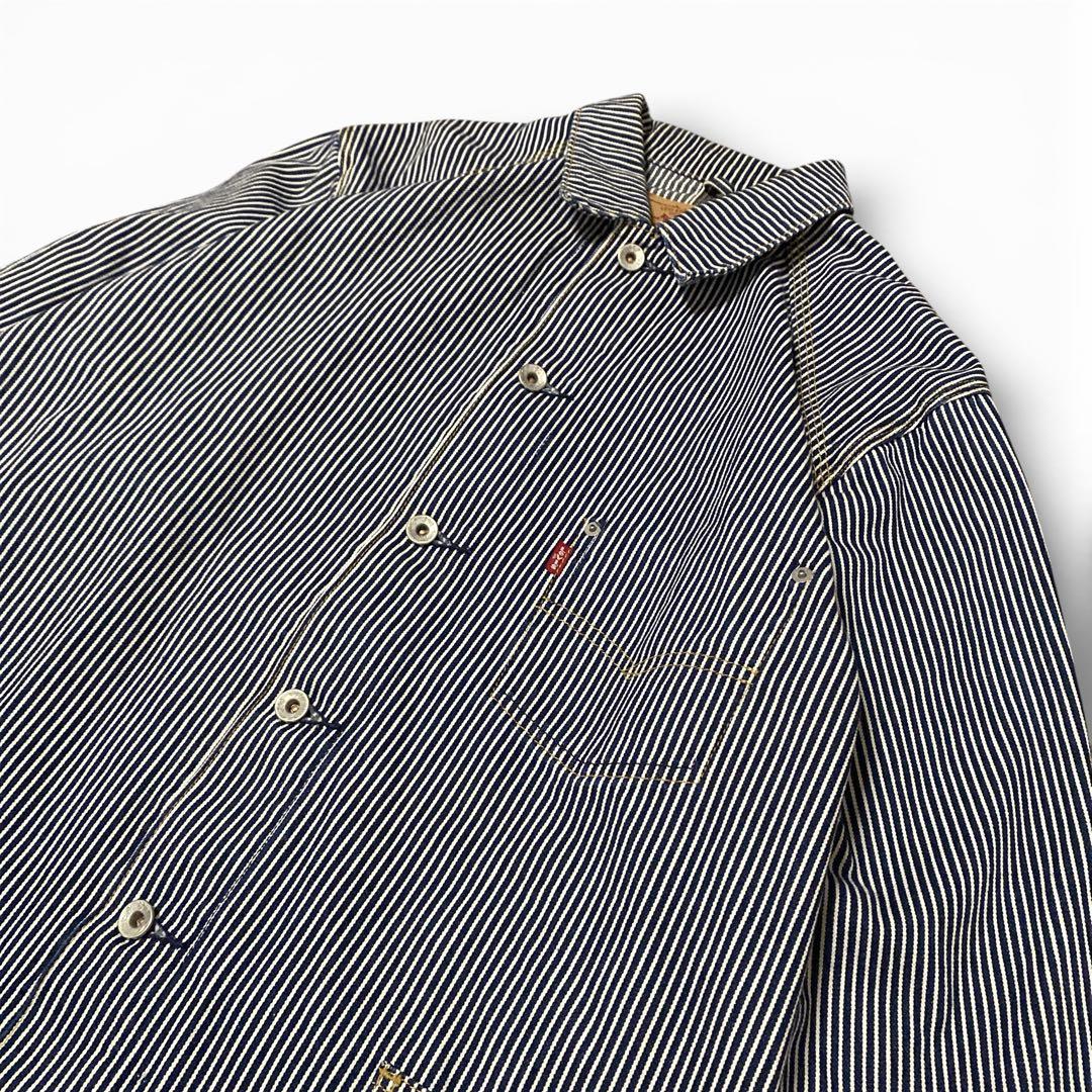 Levi’s 70740 カバーオール　ヒッコリーガラスフィルム　ストライプ　L