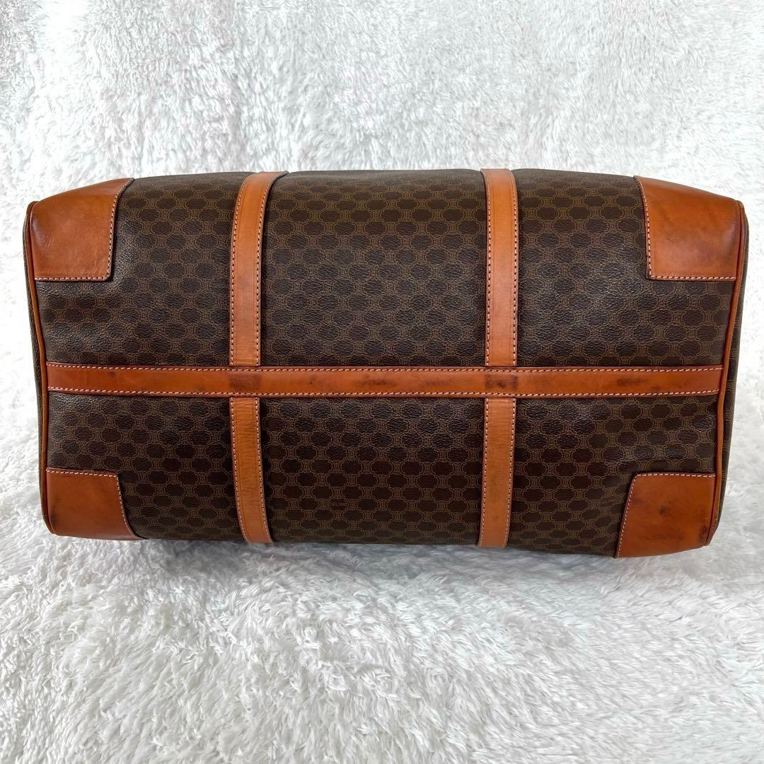 CELINE セリーヌ マカダム ボストンバッグ PVC×レザー 南京錠 大容量