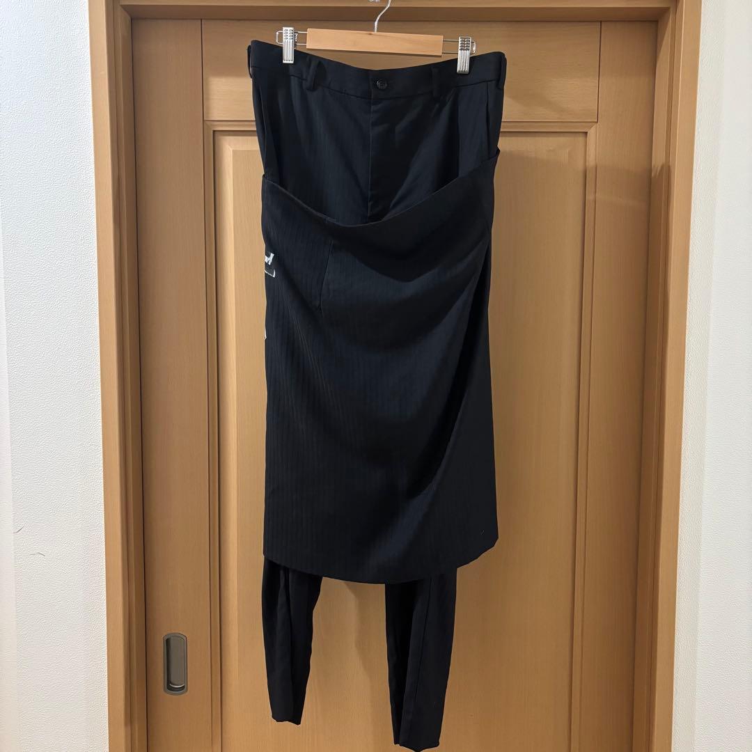 COMMEdesGARCONS BLACK ナンバープリントウールスカートパンツ