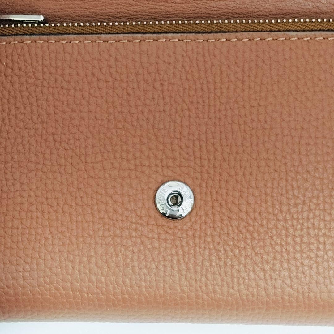 【美品】LOEWE アナグラム トライフォールド レザー ウォレット ブラウン