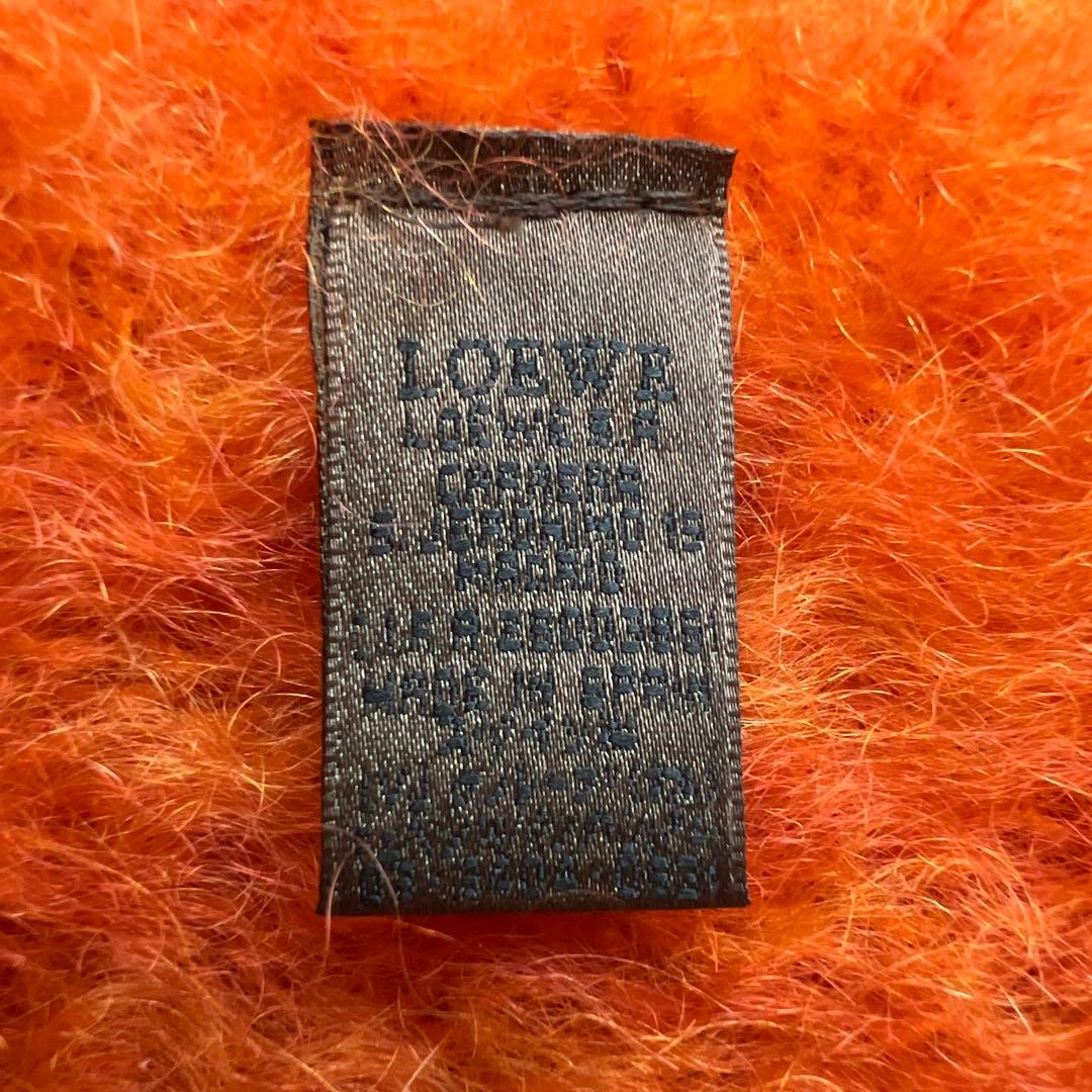 LOEWE ロエベ　オレンジ 編み込みマフラー