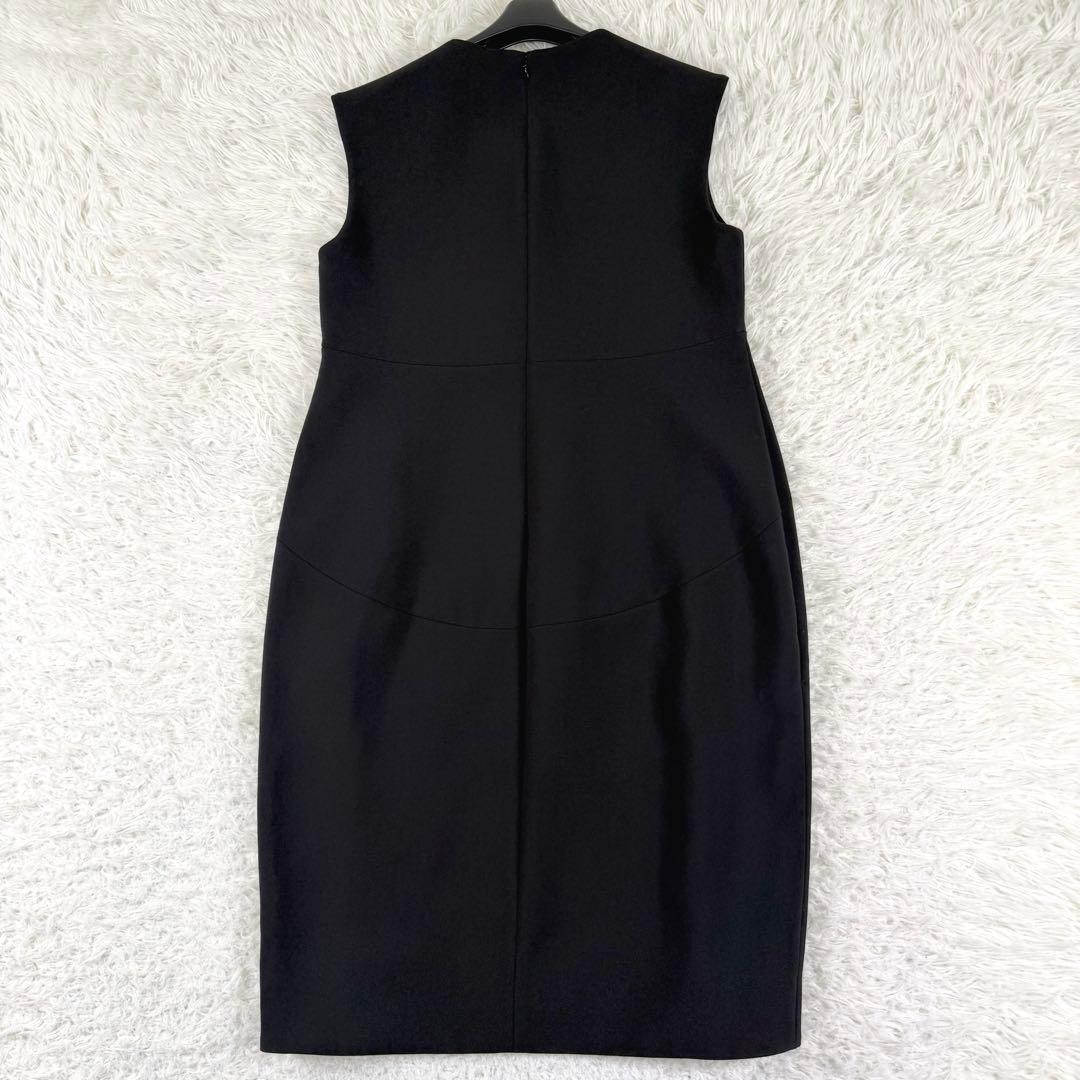 美品✨ ヨーコチャン パール付き ノースリーブワンピース XLサイズ ブラック