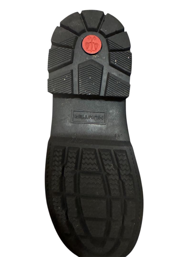 【美品】Hunter24リファインドスティッチ ローファー レインブーツ レア黒