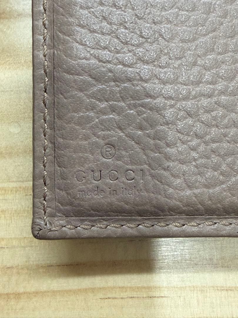 値下げ GUCCI ブラウンレザー三つ折り財布