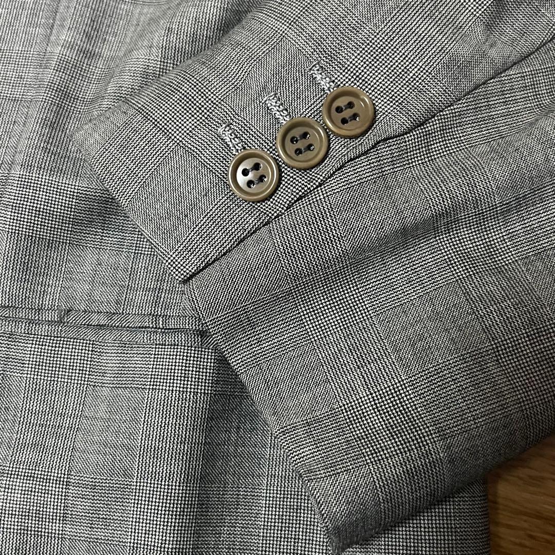 美品 KITON ダブル スーツセットアップ グレンチェック 灰色 Lくらい