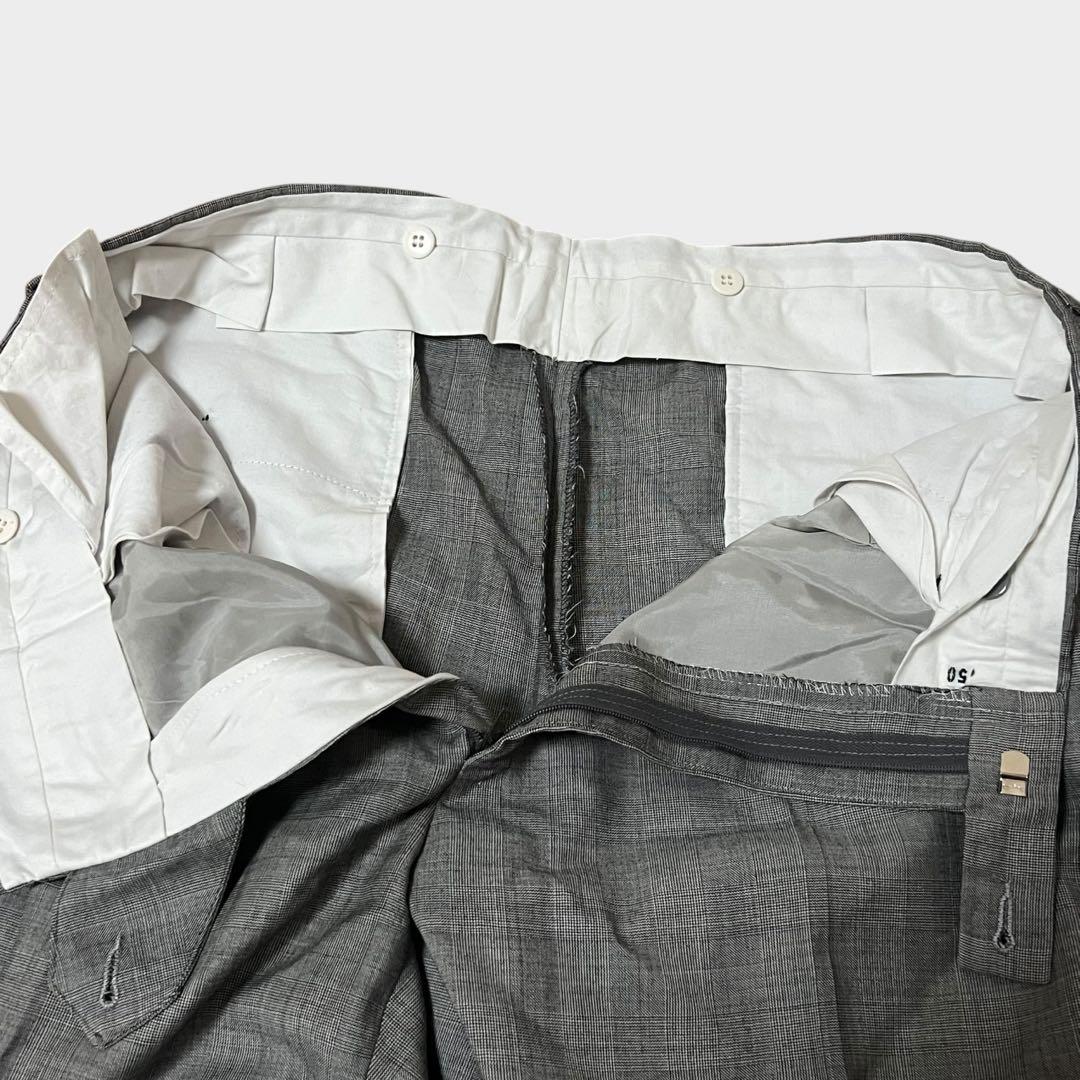 美品 KITON ダブル スーツセットアップ グレンチェック 灰色 Lくらい