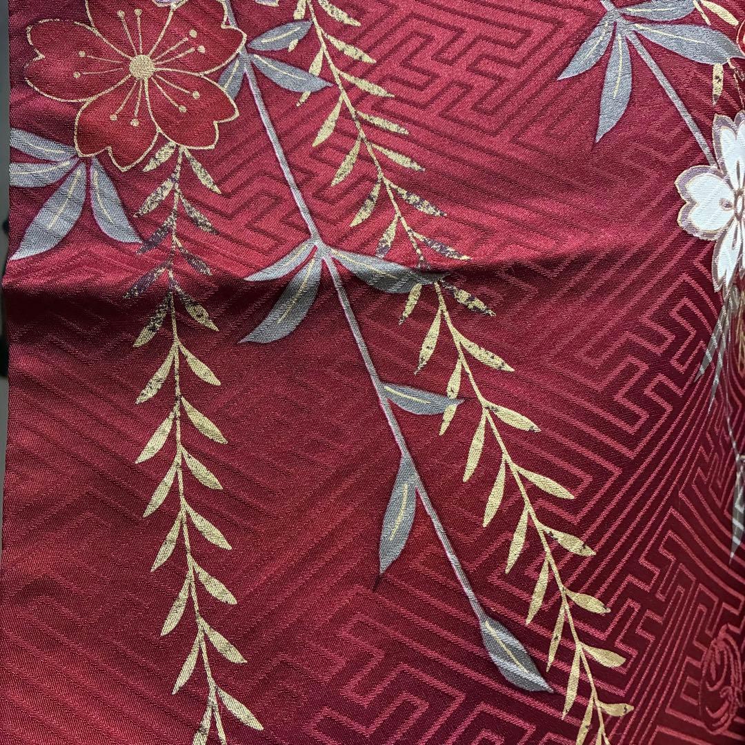 【振袖・長襦袢セット】豪華古典振袖 赤地 金彩金駒刺繍 扇面四季花紋