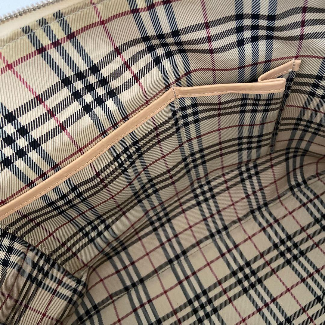 美品　Burberry キャンバス　ノバチェック　ミニボストンバッグ　ハンド