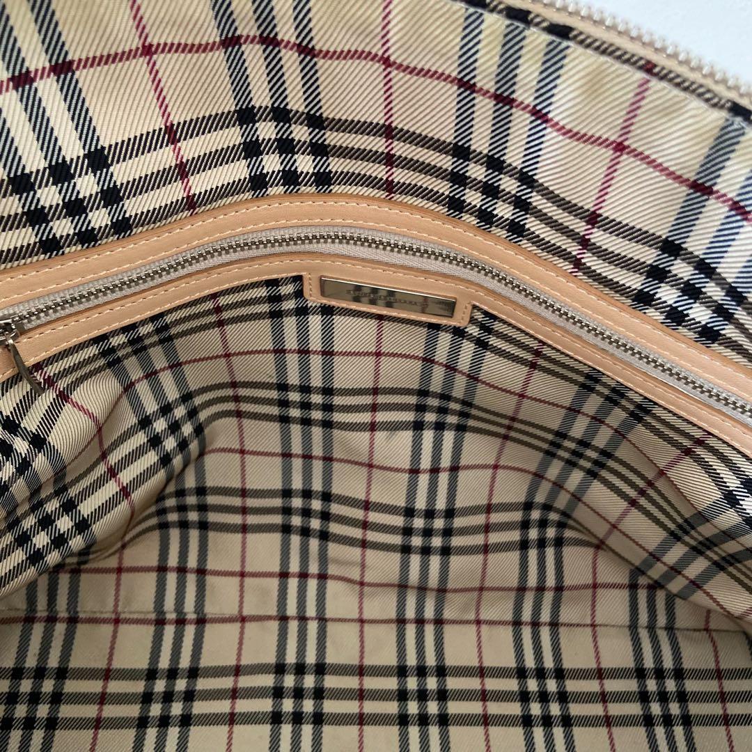 美品　Burberry キャンバス　ノバチェック　ミニボストンバッグ　ハンド