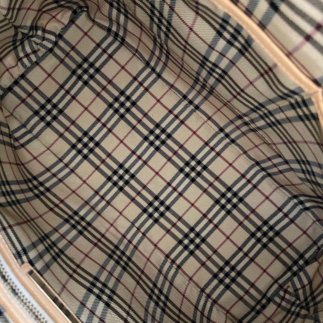美品　Burberry キャンバス　ノバチェック　ミニボストンバッグ　ハンド