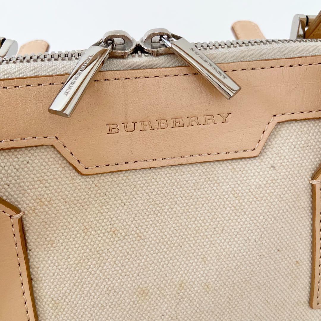 美品　Burberry キャンバス　ノバチェック　ミニボストンバッグ　ハンド