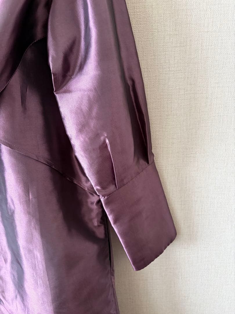 【AMERI VINTAGE】IRIDESCENT DRAPE COAT