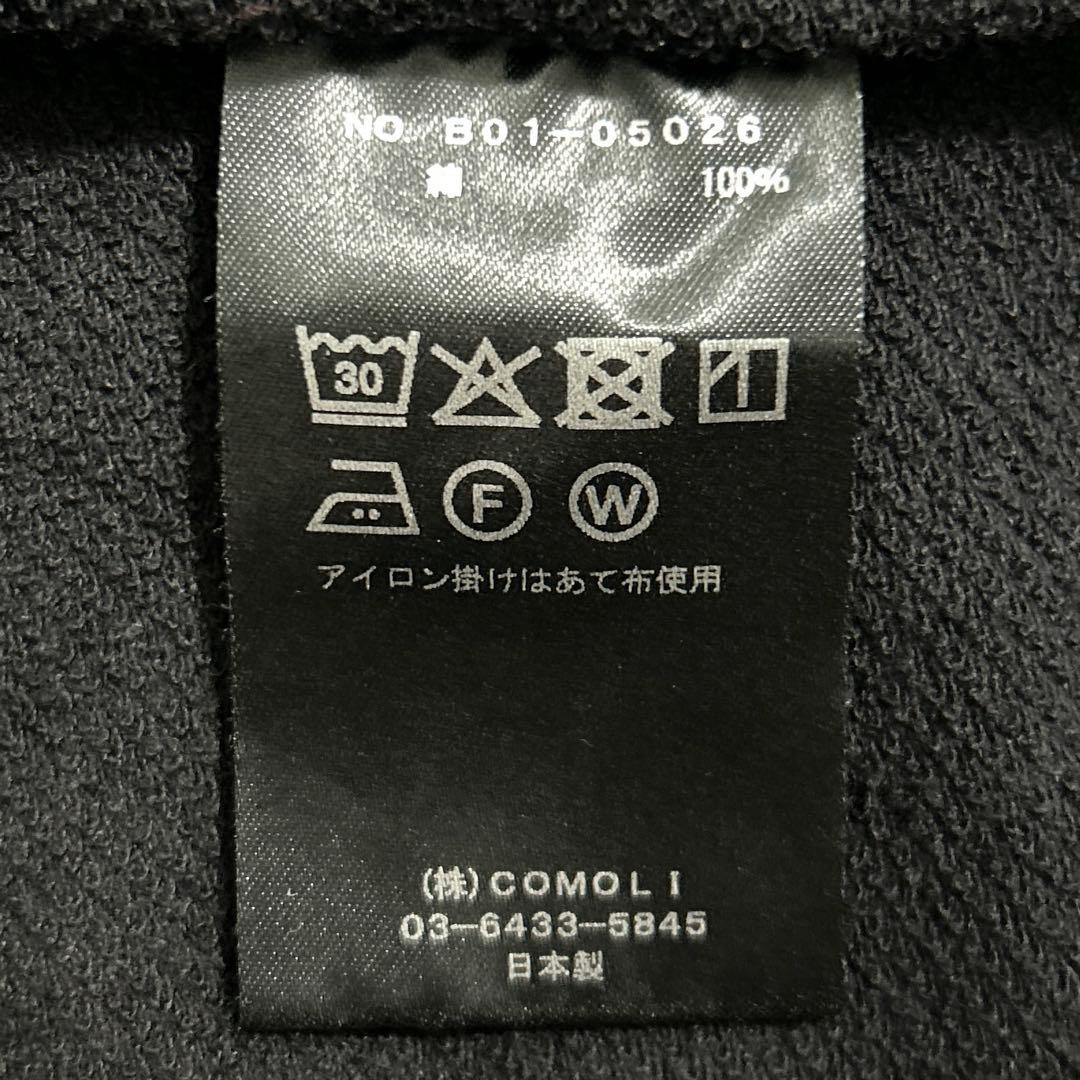 25SS COMOLI / LWコットン裏毛 半袖クルー ブラック サイズ4