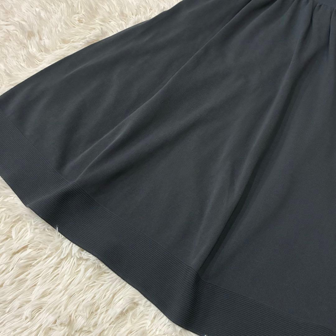 【SAIFUKU】おなかをつつむ のびるニットロングスカート　グレー　温活　腹巻