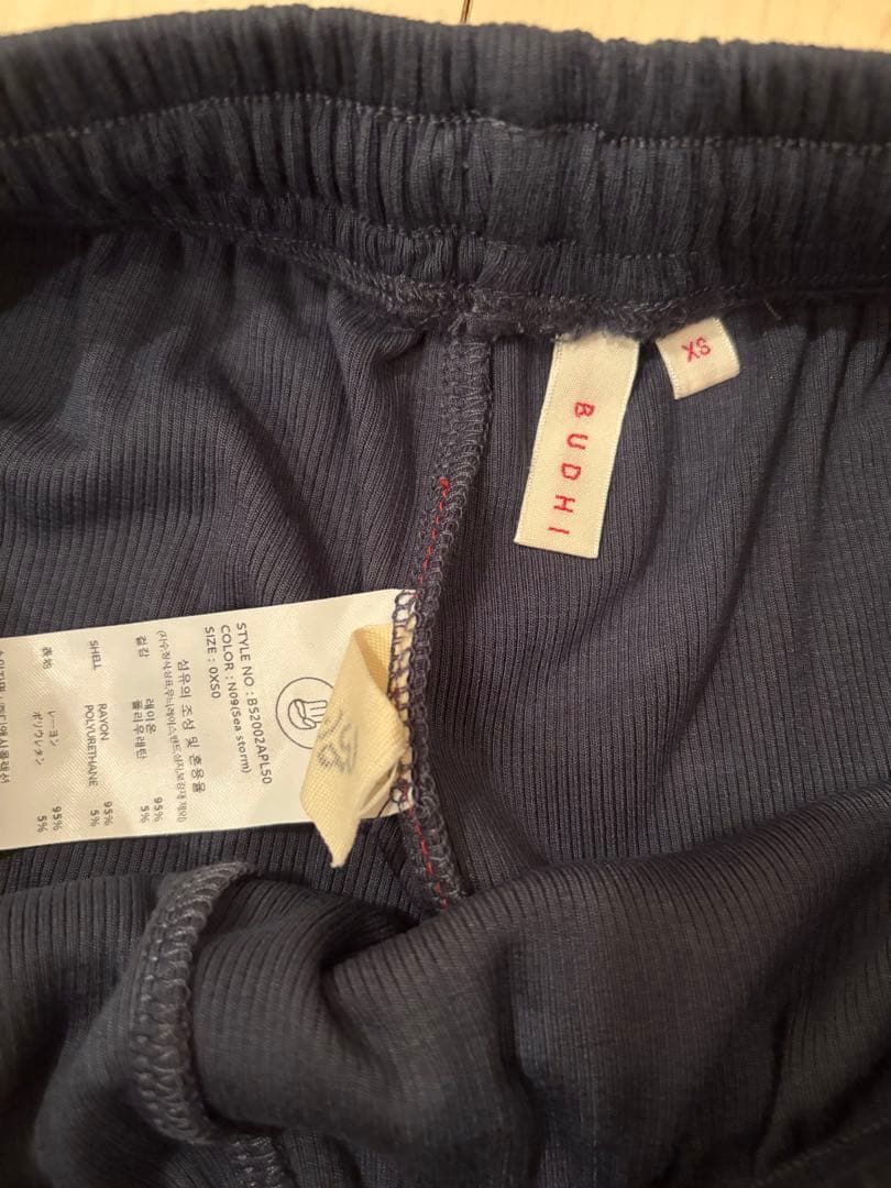 BUDHI MUDRA Rib jogger pants ネイビー XS