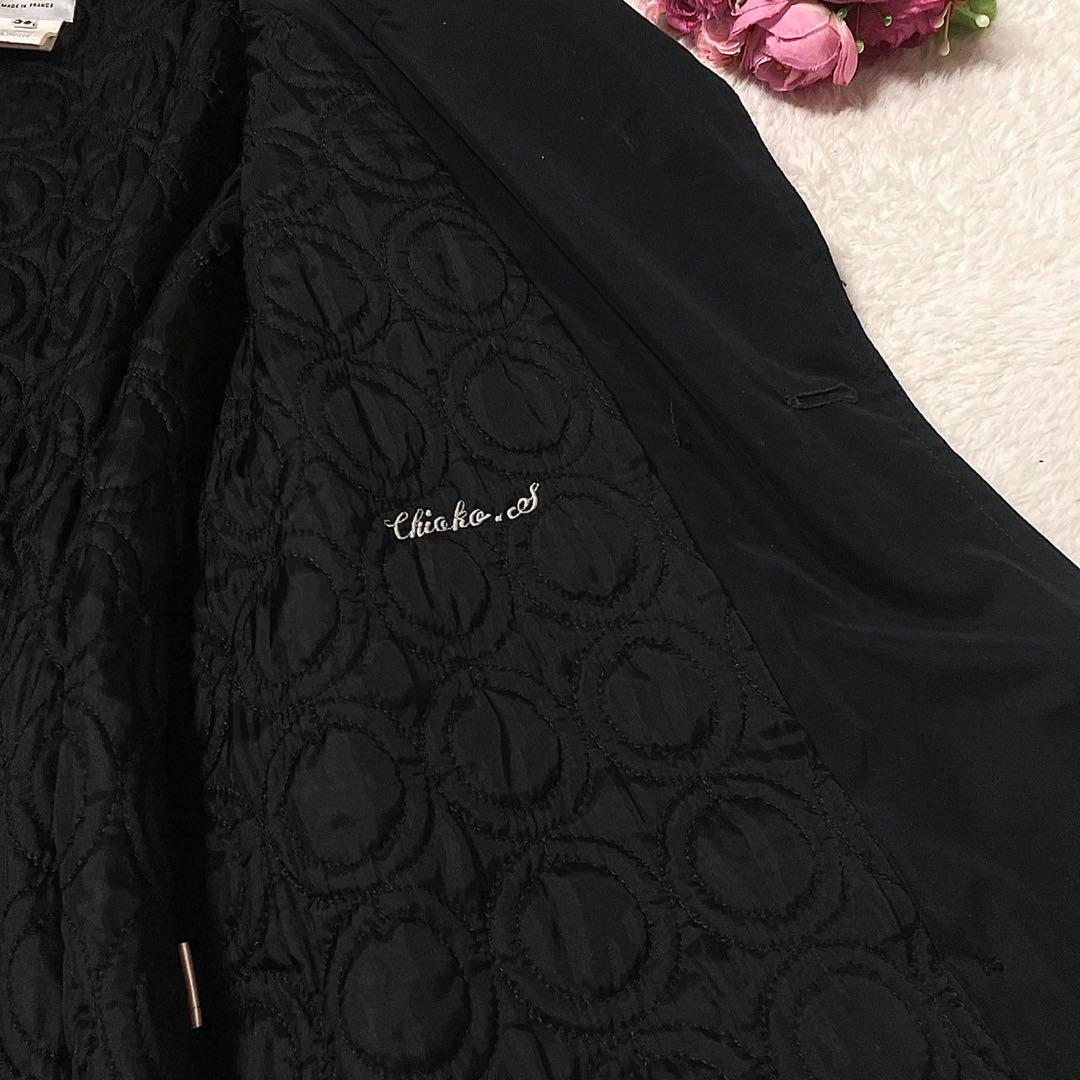 【美品】CELINE トレンチコート ブラック サイズ38 M相当 ベルト付き
