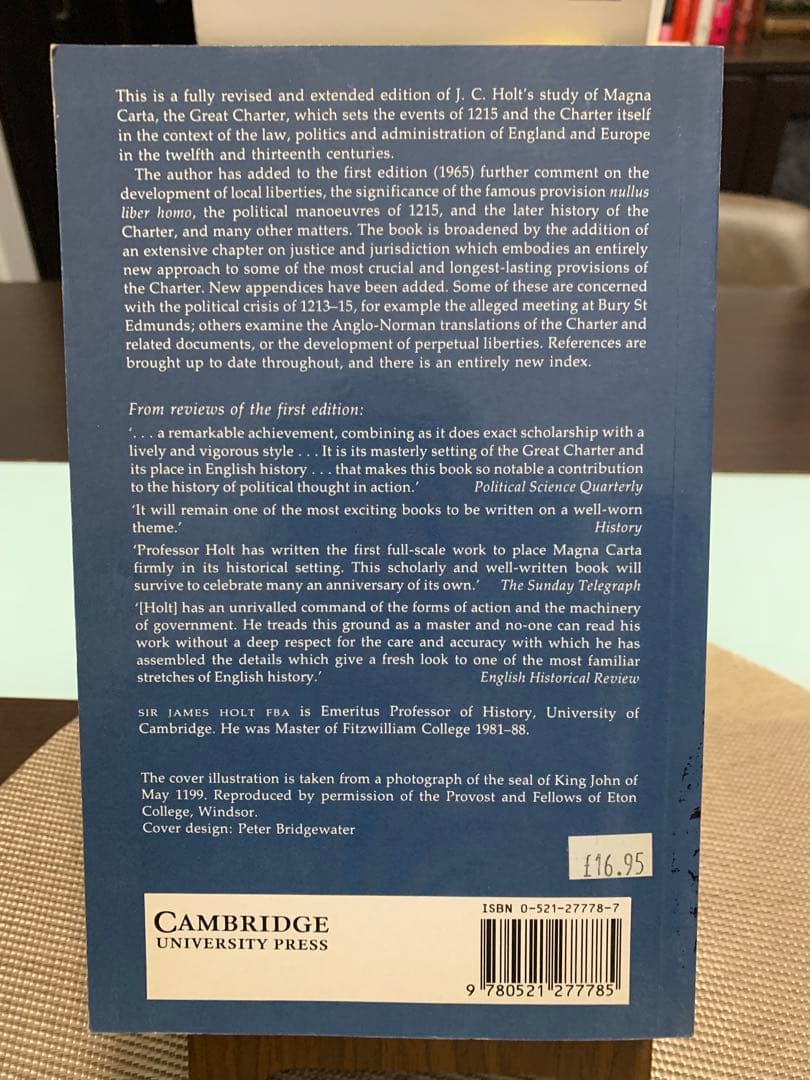 洋書 Magna Carta Second Edition J. C. Holt