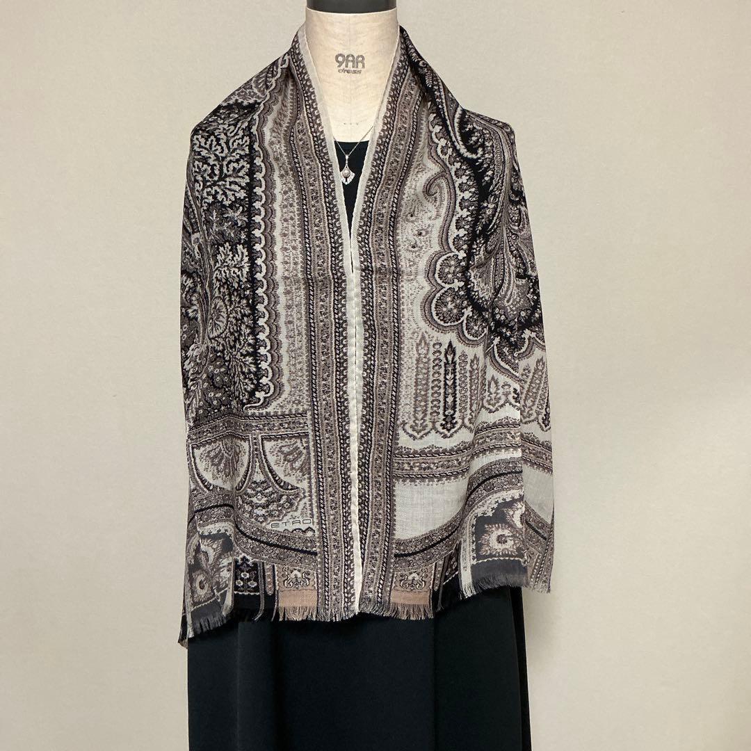 洗練されたデザイン　ETRO 正規品　ペイズリー スカーフ　ショール　☆2