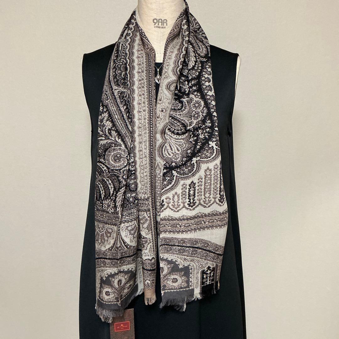洗練されたデザイン　ETRO 正規品　ペイズリー スカーフ　ショール　☆2