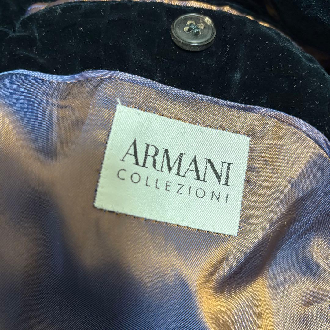 armani collezioni \"鱗風\" 千鳥柄 ベロアテーラードジャケット