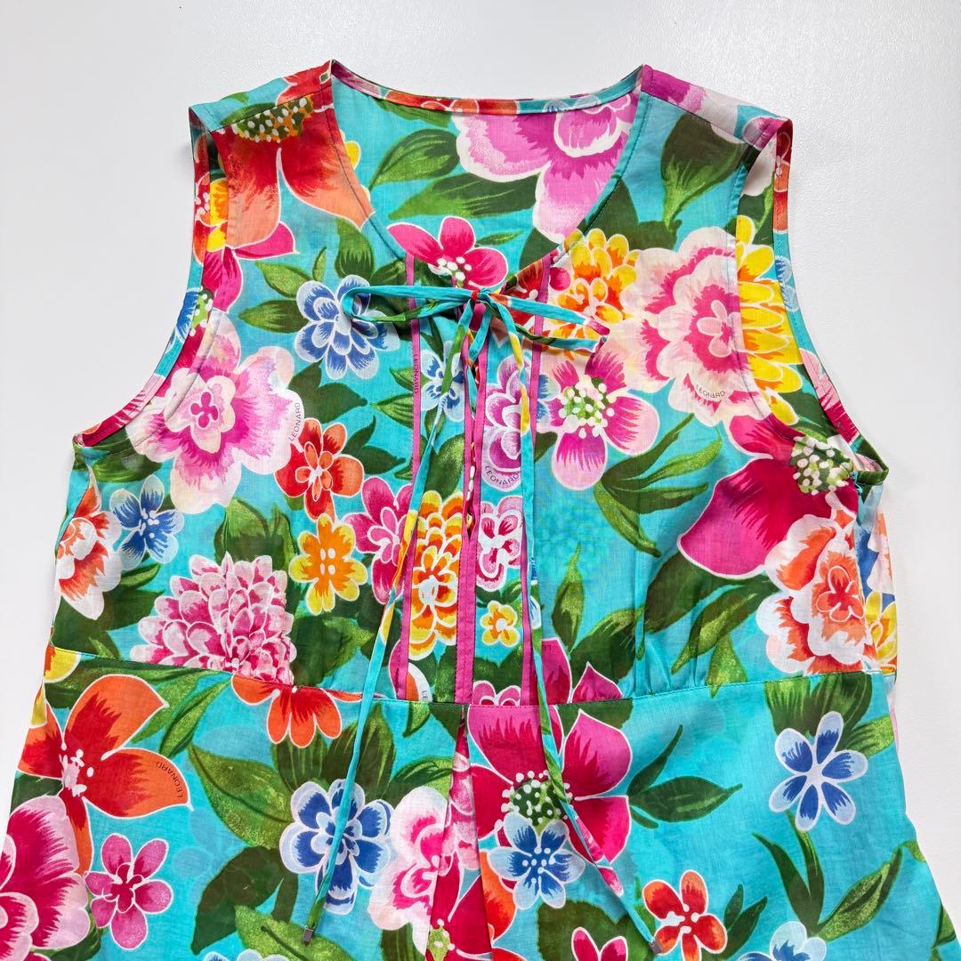 極美品✨レオナール ワンピース コットン 花柄