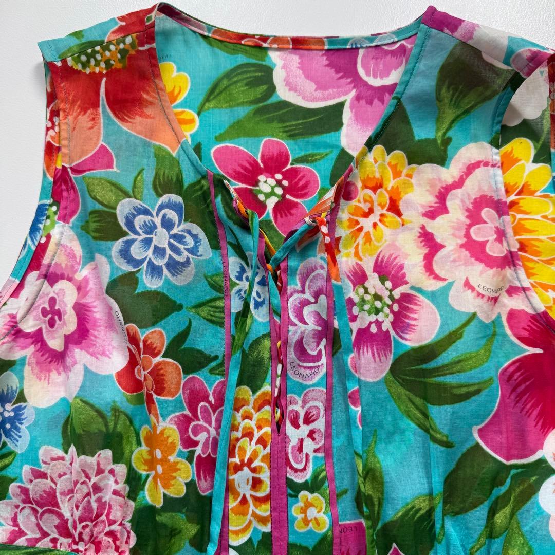 極美品✨レオナール ワンピース コットン 花柄