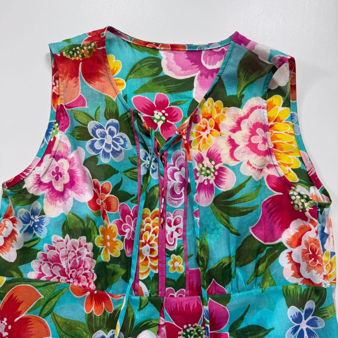 極美品✨レオナール ワンピース コットン 花柄