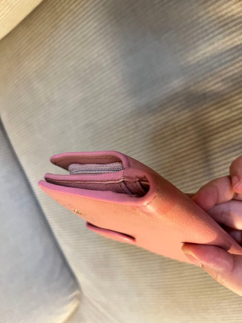 正規品　シャネル　財布　ピンク　カメリア