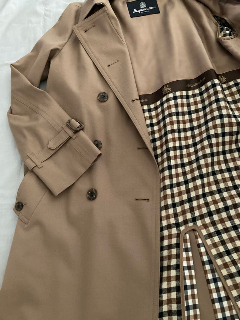 Aquascutum ベージュ ウール　トレンチコート　ロロピアーナ　ライナー