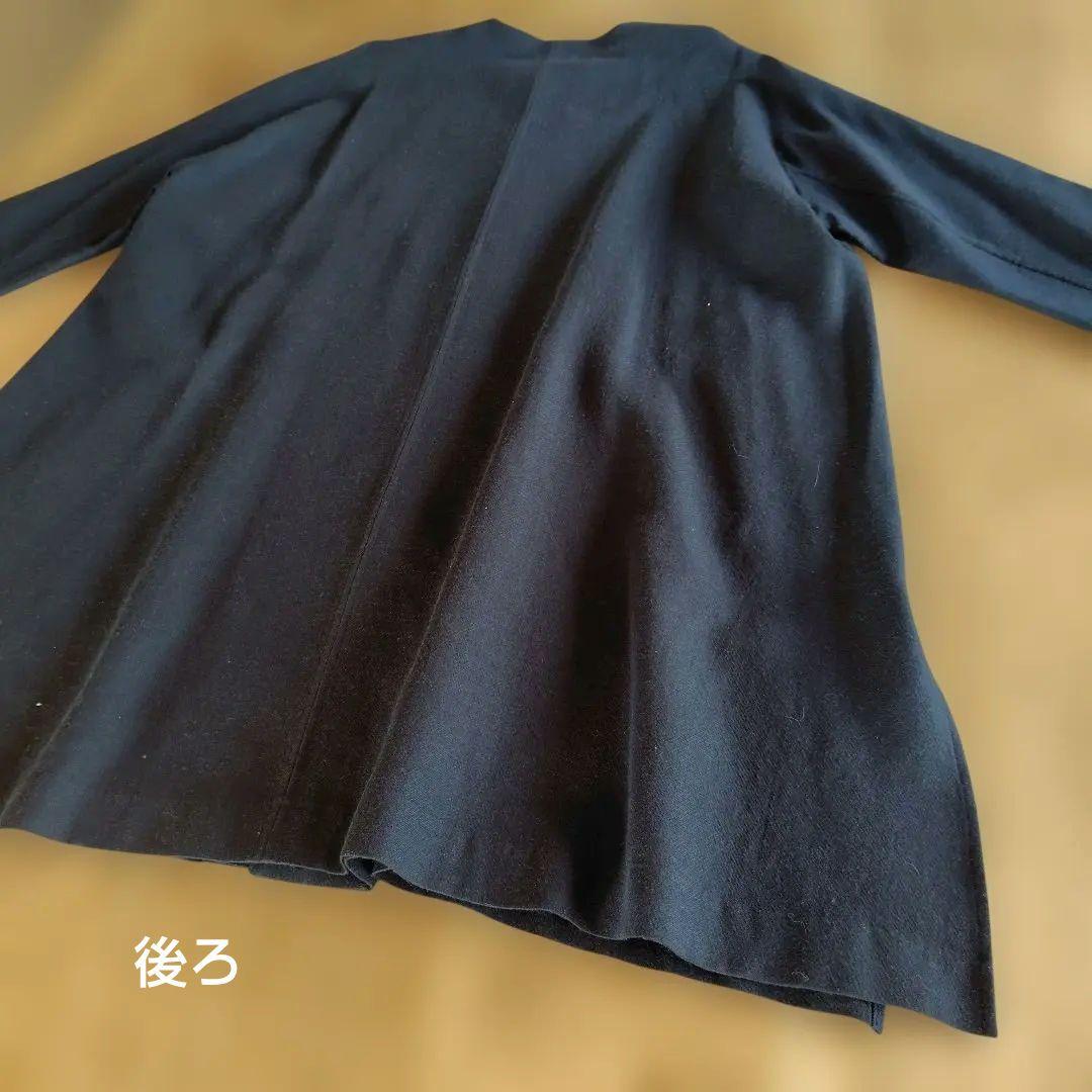 JURGEN LEHL 黒に近い濃紺 ロングコート シルクウール