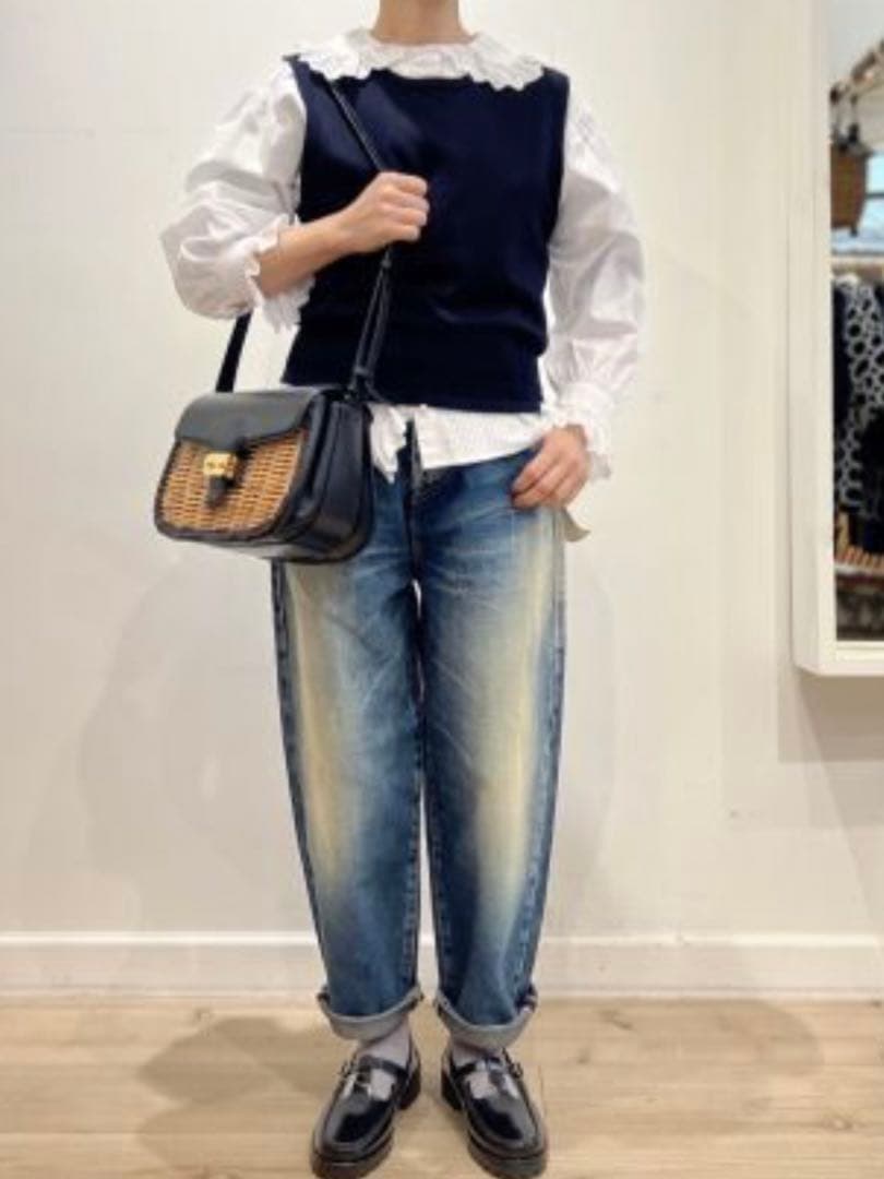 新品　ミナペルホネン always ロールアップデニム 　38 mina