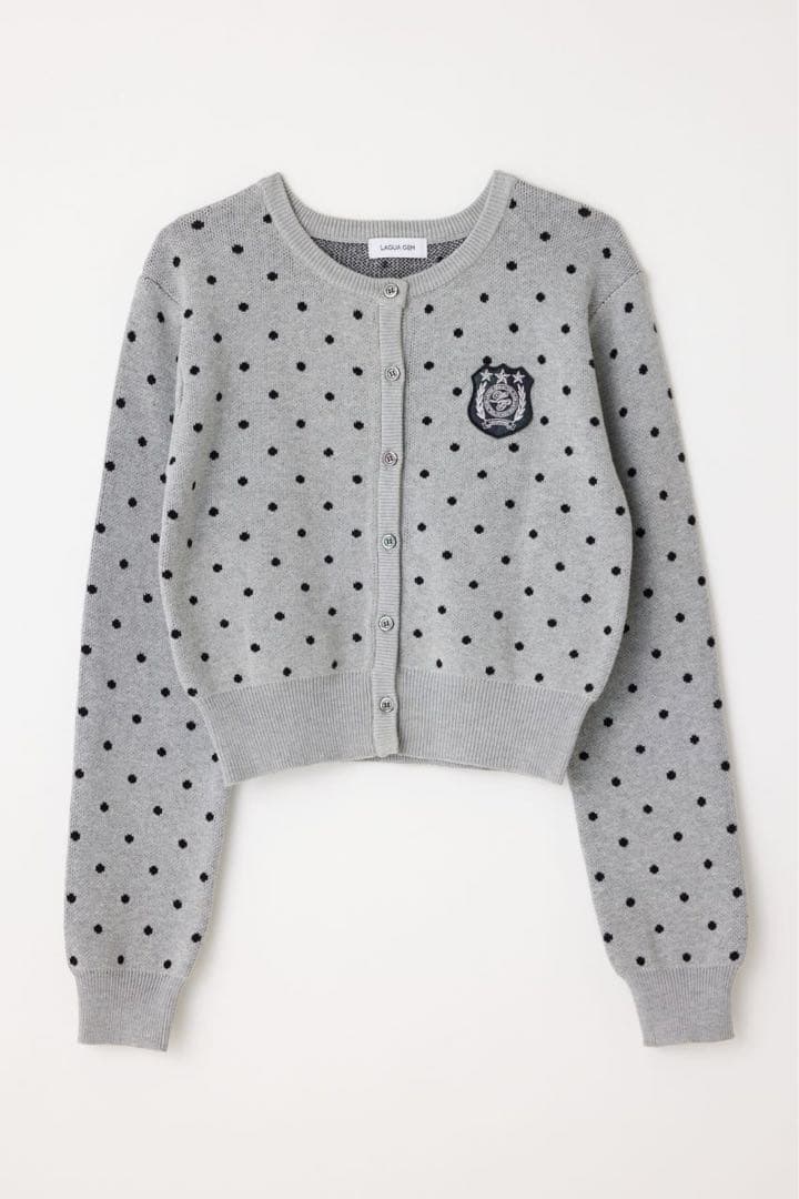 Laguagem WAPPEN DOT CROPPED カーディガン gray