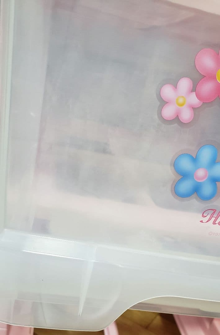 ハローキティ♥　収納ボックス　3段衣装ケース　キャスター付き　サンリオ♥　レトロ