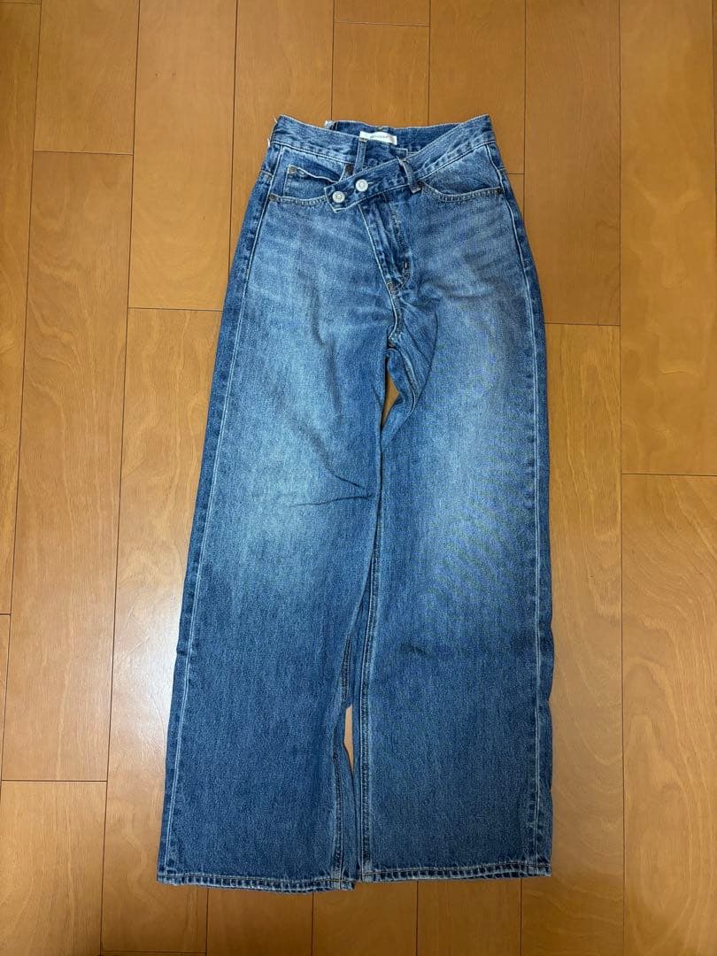 クロスウエストワイドストレートデニム MOUSSY