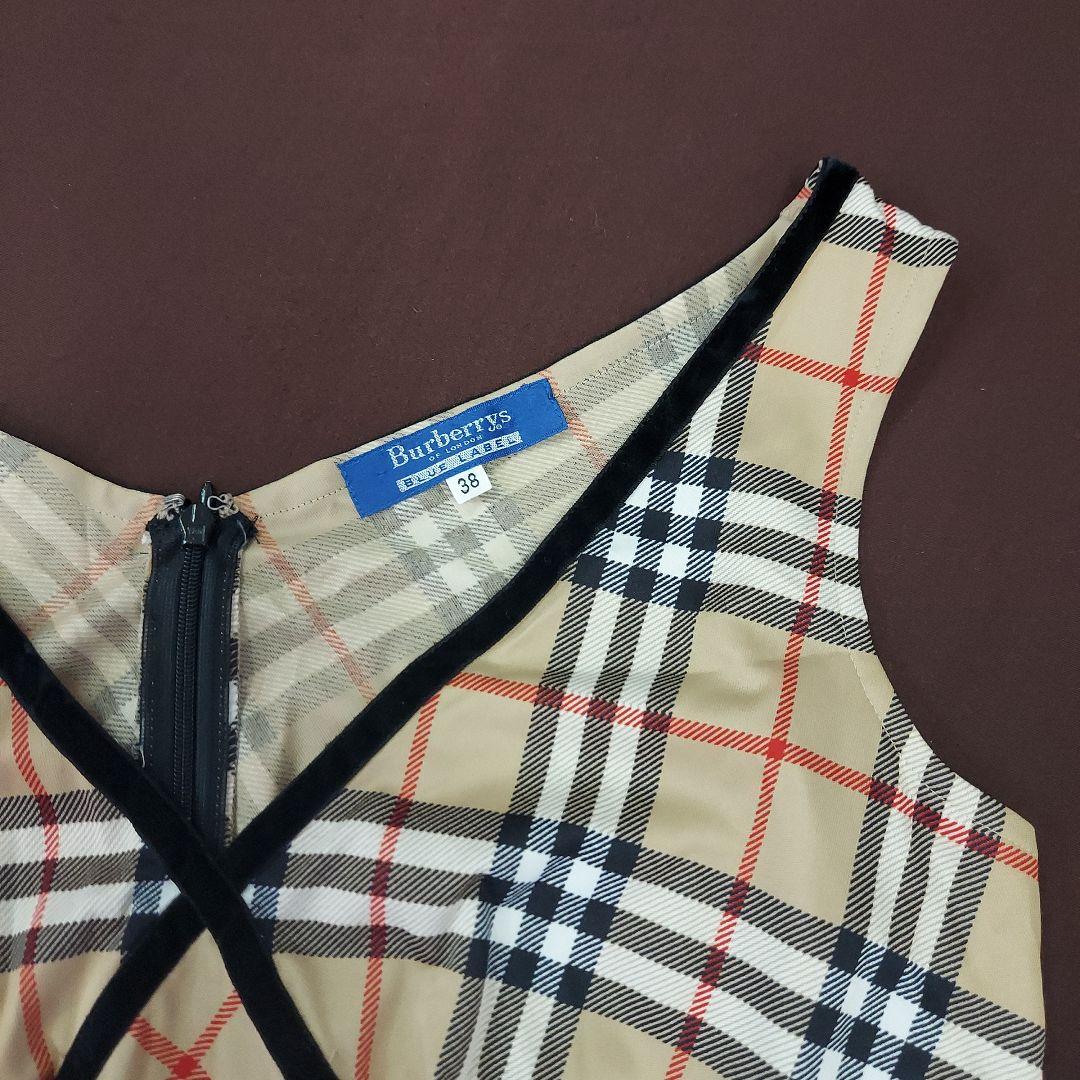 【新品・未着用】バーバリーブルーレーベル　ワンピース　ノバチェック　ノースリーブ